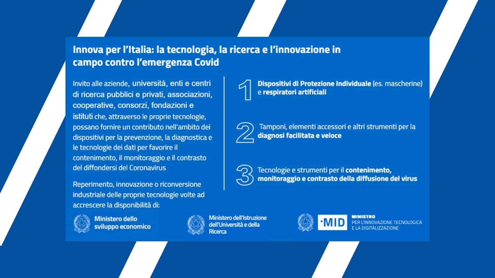 #InnovaperlItalia | la tecnologia per la lotta al Coronavirus